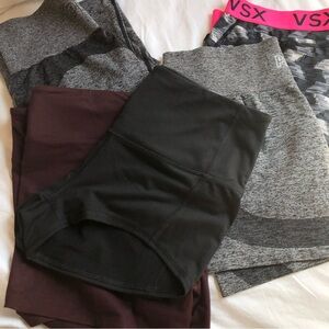 VICTORIA SECRET SPORT / VS PINK SPORT XL LEGGINGS SHORTS BUNDLE WORKOUT GEAR